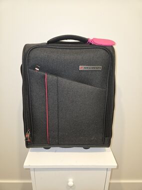 Air Canada Carry-On Suitcase in Charcoal with Pink Accent